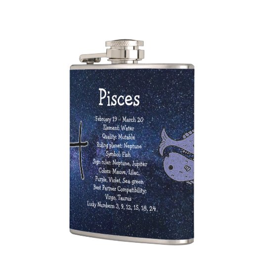 Pisces Astrologie Horoskop Flachmann (Links)