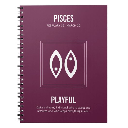 Pisces Astrologie Notizblock (Vorderseite)