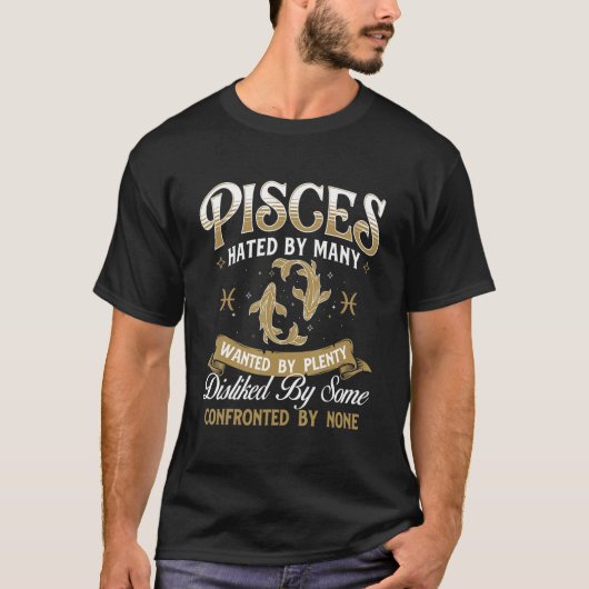 Pisces Astrologie Symbol Zodiac Schild Horoskop Bi T-Shirt (Vorderseite)