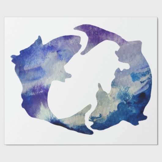 Pisces Astrologie-Zeichen Geschenkpapier (Flach)