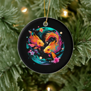 Pisces Astrologie-Zeichen Keramik Ornament