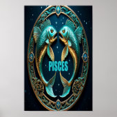 Pisces-Astrologie-Zeichen Poster (Vorne)
