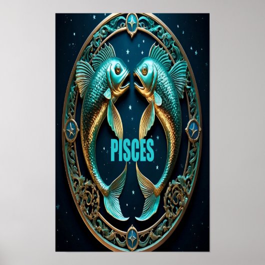 Pisces-Astrologie-Zeichen Poster (Vorne)