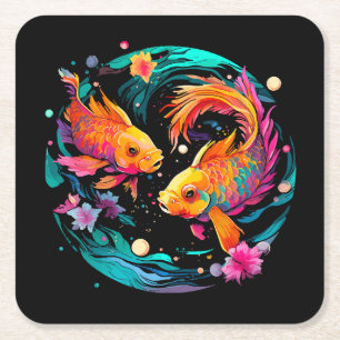 Pisces Astrologie-Zeichen Rechteckiger Pappuntersetzer