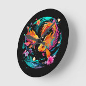 Pisces Astrologie-Zeichen Runde Wanduhr (Winkel)
