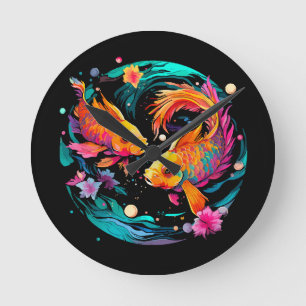 Pisces Astrologie-Zeichen Runde Wanduhr