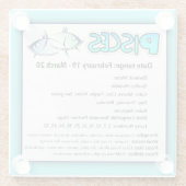 Pisces Astrologisches Horoskop Zodiaka Signature U Glasuntersetzer (Rückseite)