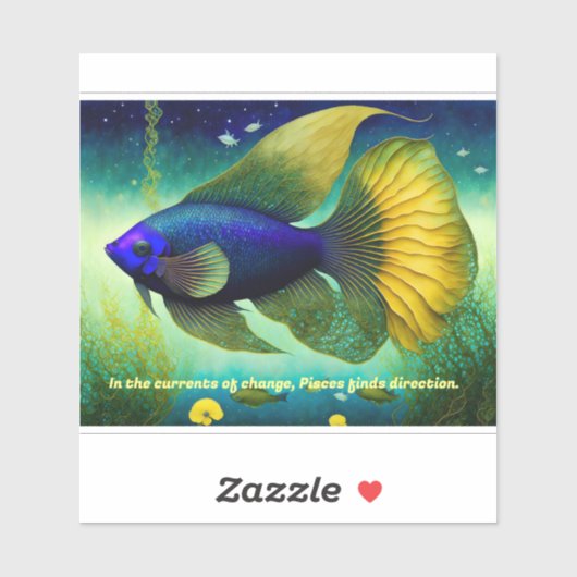 Pisces, astrologisches Zeichen, austauschbar Aufkleber (Blatt)