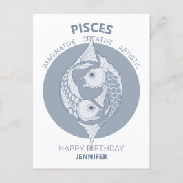 Pisces Astrology Art Nouveau CC0026 Glückwunsch Ge Postkarte