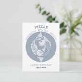 Pisces Astrology Art Nouveau CC0026 Glückwunsch Ge Postkarte (Stehend Vorderseite)