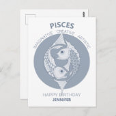 Pisces Astrology Art Nouveau CC0026 Glückwunsch Ge Postkarte (Vorne/Hinten)