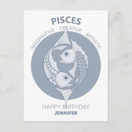Pisces Astrology Art Nouveau CC0026 Glückwunsch Ge Postkarte
