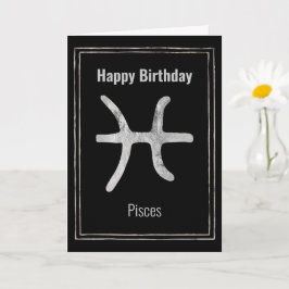 Pisces astrology zodiac Silber glücklich Geburtsta Karte