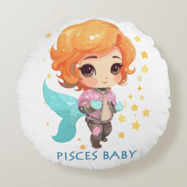 Pisces Baby Rundes Kissen