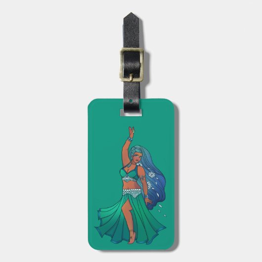Pisces bele tancer goddess art gepäckanhänger (Vorderseite vertikal)