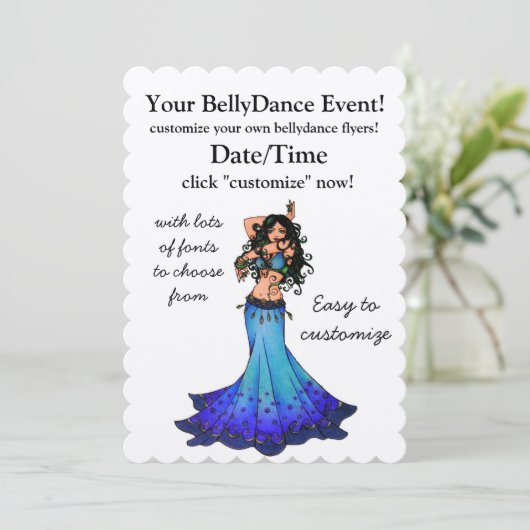 Pisces Belly Dancer Einladung (Stehend Vorderseite)