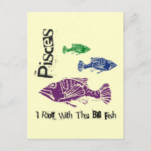 Pisces Big Fish Postcard Postkarte