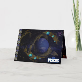 Pisces Birthday Card Dankeskarte