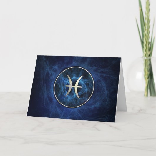 Pisces Birthday Card Karte (Vorderseite)