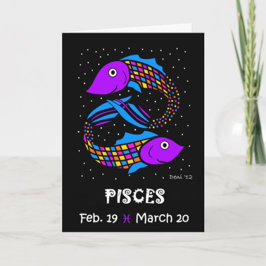 PISCES BIRTHDAY CARD KARTE (Vorderseite)