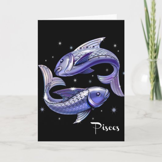 Pisces Birthday Card Karte (Vorderseite)
