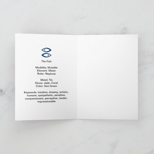 Pisces Birthday Card Karte (Innenseite)
