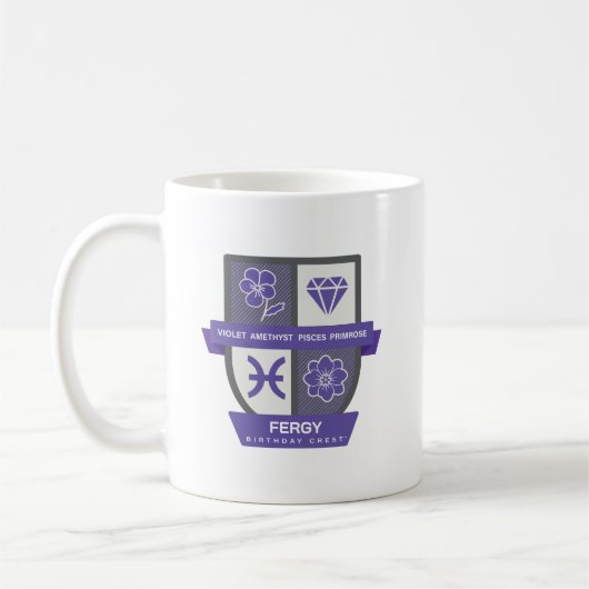 Pisces Birthday Crest™ for February 19-29 Mug Kaffeetasse (Links)