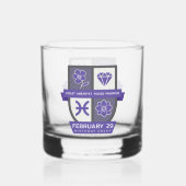 Pisces Birthday Crest™ for February 19-29 Whiskyglas (Rückseite)