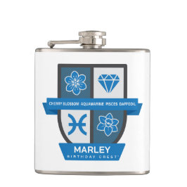 Pisces Birthday Crest™ for March 1-20 Flachmann