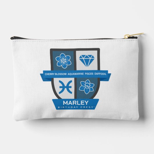 Pisces Birthday Crest™ for March 1-20 Zubehörtasche (Rückseite)