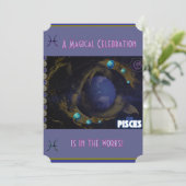 Pisces Birthday Einladung (Stehend Vorderseite)