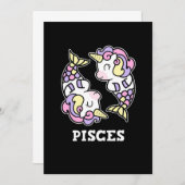 Pisces Birthday Geschenk Zodiac Sign Unicorn Kostü Einladung (Vorne/Hinten)