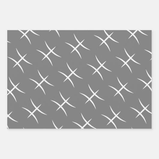 Pisces Birthday Grau/Schwarz Geschenkpapier Set (Vorderseite 2)