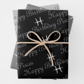 Pisces Birthday Grau/Schwarz Geschenkpapier Set (Beispiel)