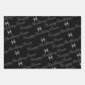 Pisces Birthday Grau/Schwarz Geschenkpapier Set (Vorderseite)