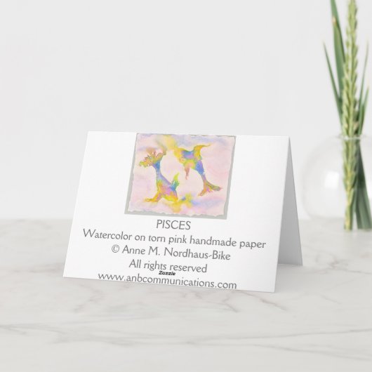 Pisces Birthday Karte (Rückseite)