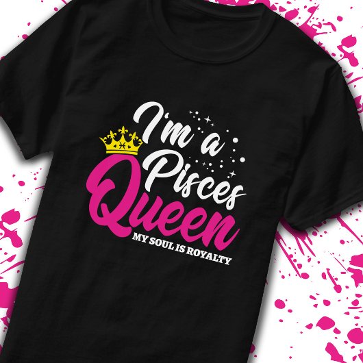 Pisces Birthday Queen Astrologie Februar März T-Shirt