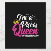 Pisces Birthday Queen Astrologie Februar März Weinetikett (Einzelnes Label)
