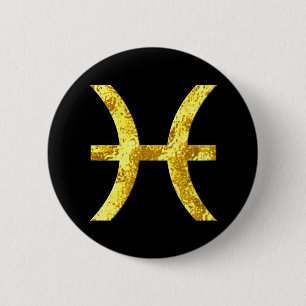 Pisces Black Gold Buttons