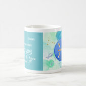 Pisces Blue Green Watercolor Astrologie Zodiac Sig Kaffeetasse (Mittel)