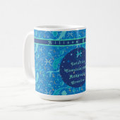 Pisces Blues Personalisierte Zodiac-Eigenschaften Kaffeetasse (Vorderseite Links)
