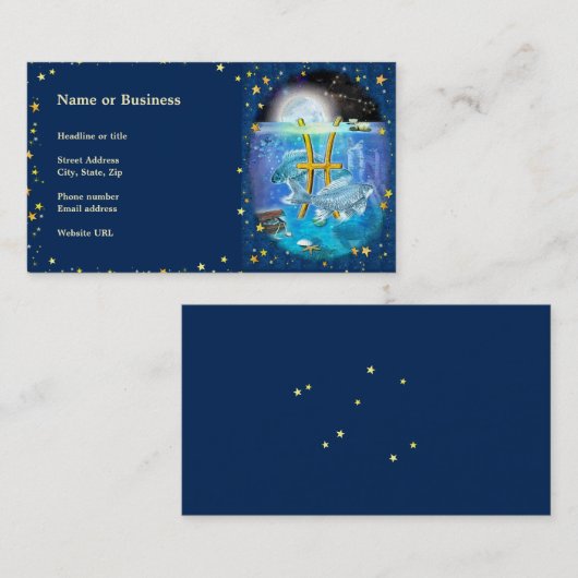 Pisces Business Card Visitenkarte (Vorne/Hinten)