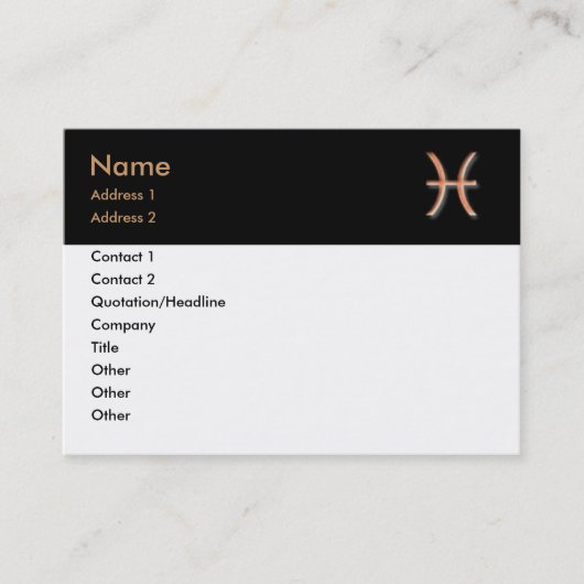 Pisces Business Card Visitenkarte (Vorderseite)
