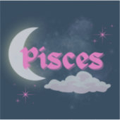 Pisces Celestitic Ästhetische Dreamy Moon Cloud St Aufkleber (Vorderseite)