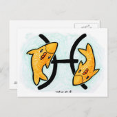 Pisces Chicken Postcard Postkarte (Vorne/Hinten)