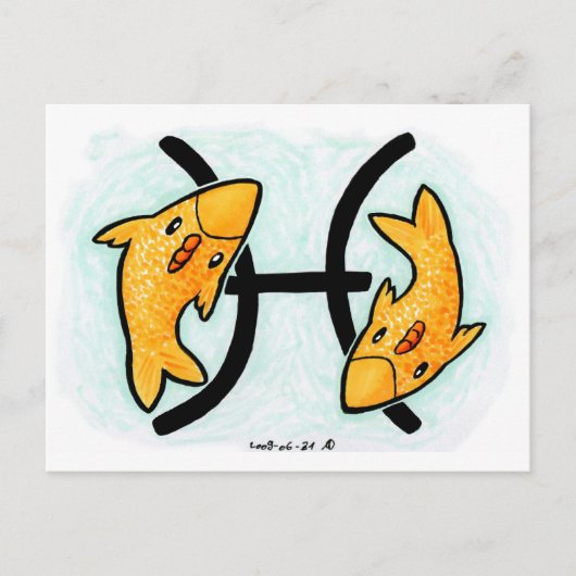 Pisces Chicken Postcard Postkarte (Vorderseite)