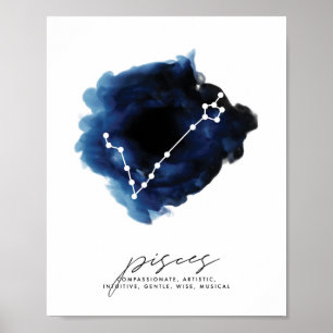 Pisces Constellation Character Features Poster