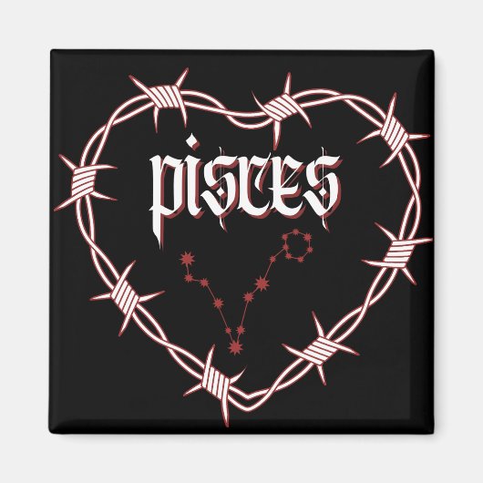 Pisces Constellation Gothic Ästhetik Barbed Wire Magnet (Vorne)