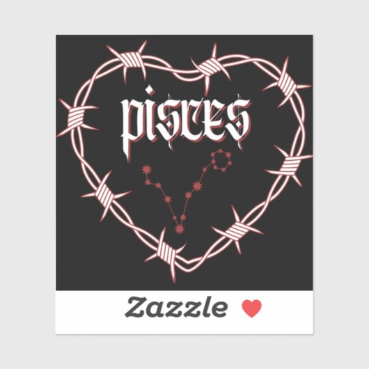 Pisces Constellation Gothic Barbed Wire Design Aufkleber (Blatt)