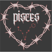 Pisces Constellation Gothic Barbed Wire Design Aufkleber (Vorderseite)